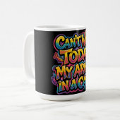 Mug Impossible de travailler aujourd'hui, mon bras est (Devant gauche)