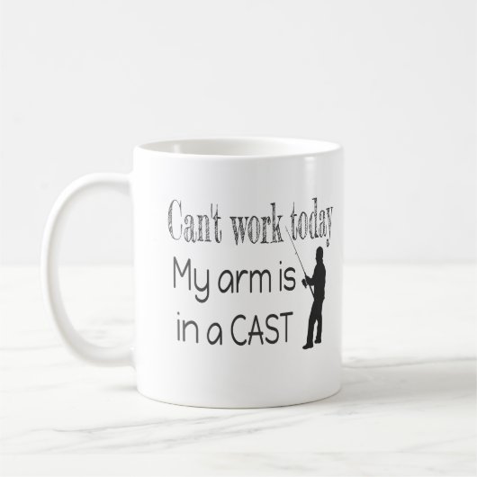 Mug Impossible de travailler Humour de pêche (Gauche)