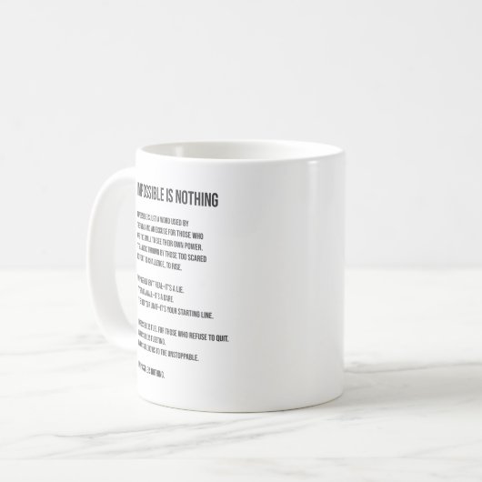 Mug Impossible N'Est Rien, Gym, Hustère, Succès, Grind (Devant gauche)