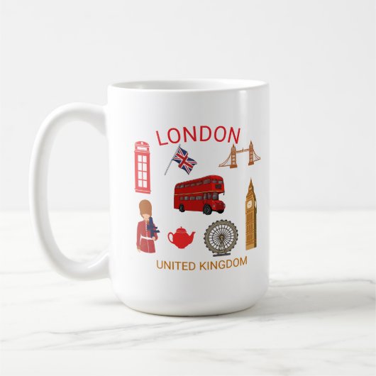 Mug Impression à thème de voyage à Londres (Gauche)