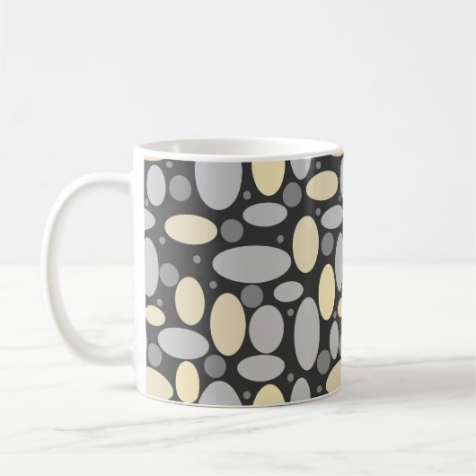 Mug Impression abstraite de cercles à pois rétro vinta (Gauche)
