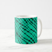 Mug Impression abstraite de tigre turquoise vert (Devant droit)