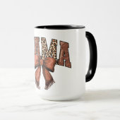 Mug Impression animal MAMA avec un nœud marron (Devant droit)