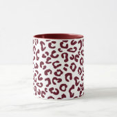 Mug Impression animale guépard en bordeaux et blanc (Centre)