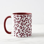 Mug Impression animale guépard en bordeaux et blanc (Gauche)