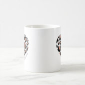 Mug Impression Animale Guépard Léopard Motif Cœur Nom (Centre)