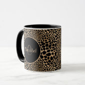 Mug Impression Animale Taches de Léopard Noir & Brun N (Devant gauche)