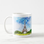 Mug Impression aquarelle de la Tour Eiffel sur la silh (Gauche)
