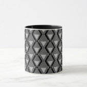 Mug impression art déco géométrique noir blanc (Centre)