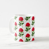 Mug Impression Botanique vintage, Peine Rouge Profonde (Devant gauche)