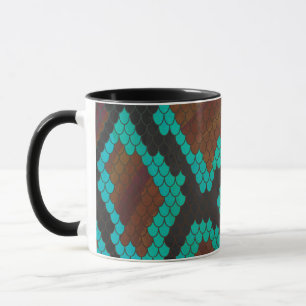 Mug Impression Brown et Turquoise de serpent