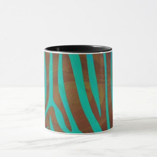 Mug Impression Brown et Turquoise Zebra (Centre)