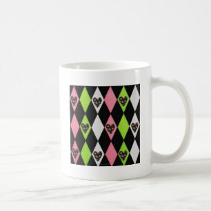 Mug Impression colorée d'Arlequin avec des cœurs de ro