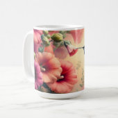Mug Impression couleur colibri avec design floral (Devant gauche)