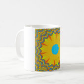 Mug Impression Cyan et Gold Mandala Art (Devant gauche)