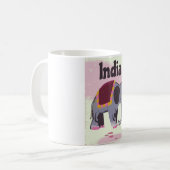 Mug Impression d'affiche de voyage d'Indian Elephant. (Devant gauche)