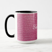 Mug Impression d'animal en faux alligator rose (Gauche)