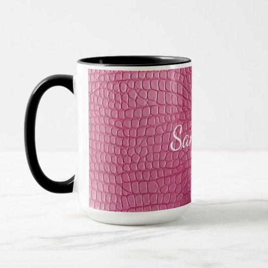 Mug Impression d'animal en faux alligator rose (Gauche)
