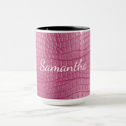 Mug Impression d'animal en faux alligator rose (Centre)