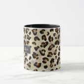 Mug Impression d'animal léopard avec fausse feuille no (Centre)