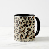 Mug Impression d'animal léopard avec fausse feuille no (Devant droit)