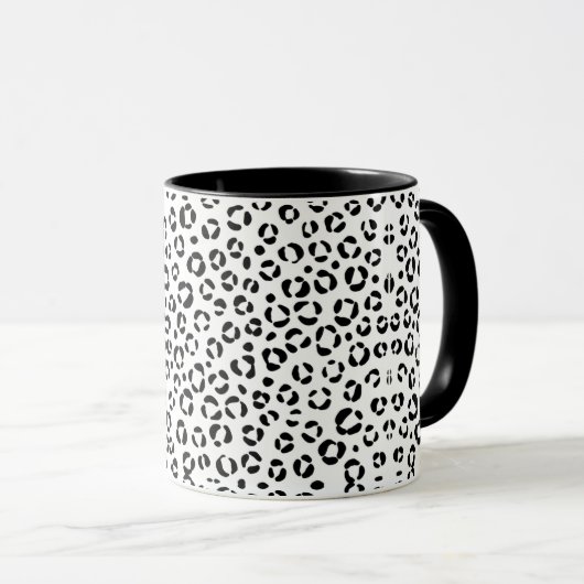 Mug Impression d'animaux en noir et blanc (Devant droit)