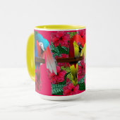 Mug Impression d'Ara bleu et or (Devant gauche)