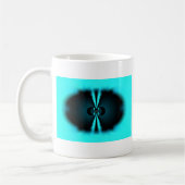 Mug Impression d'art abstrait cyan et noir (Gauche)