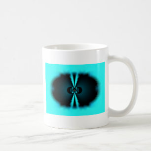 Mug Impression d'art abstrait cyan et noir
