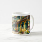 Mug Impression d'art aquarelle Café & Ruelle d'Automne (Devant droit)