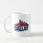 Mug Impression d'art aquarelle de la skyline de Dallas (Gauche)