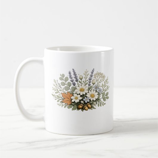 Mug Impression d'art de bouquet de fleurs sauvages vin (Gauche)