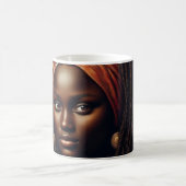 Mug Impression d'art de la Joconde noire réinventée – (Centre)
