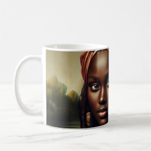 Mug Impression d'art de la Joconde noire réinventée –