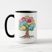 Mug Impression d'art de l'arbre cérébral au pastel abs (Gauche)