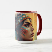 Mug Impression d'art de l'esprit tribal coloré (Devant droit)