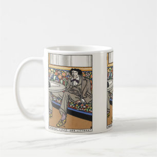 Mug Impression d'art de l'homme de lettres du café vie