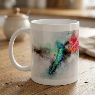 Mug Impression d'art floral à l'aquarelle représentant