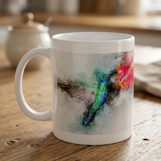 Mug Impression d'art floral à l'aquarelle représentant