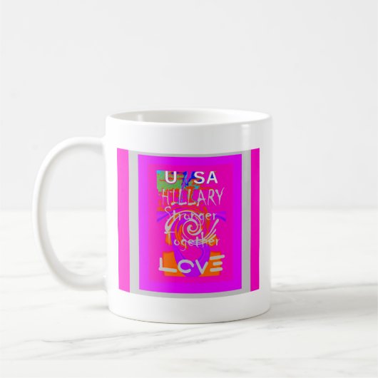 Mug Impression d'art Hillary Inspiration en rose (Gauche)