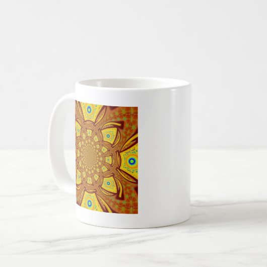 Mug Impression d'art Kaleidoscope d'or (Devant gauche)