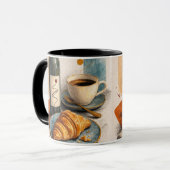 Mug Impression d'art mural Bouteille de vin, café et c (Devant gauche)