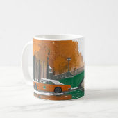 Mug Impression d'art mural de voitures américaines cla (Devant gauche)
