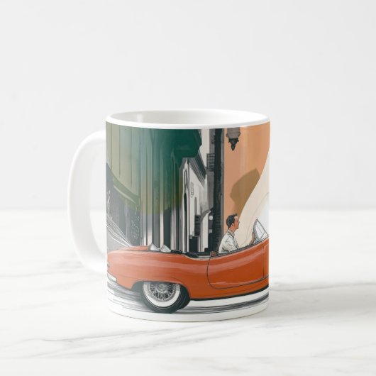 Mug Impression d'art mural de voitures américaines cla (Devant gauche)