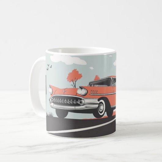 Mug Impression d'art mural de voitures américaines cla (Devant gauche)