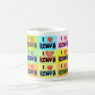 Mug Impression d'art pop souvenir de voyage au Kenya