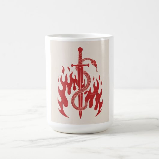Mug Impression d'art Risographe Serpent et Épée | Flam (Centre)