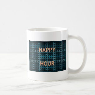 Mug Impression d'art vectoriel bleu avec texte Happy H