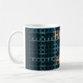 Mug Impression d'art vectoriel bleu Texte Happy Hour (Gauche)