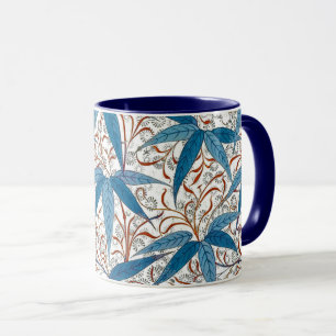Mug Impression de bambou William Morris, bleu denim et